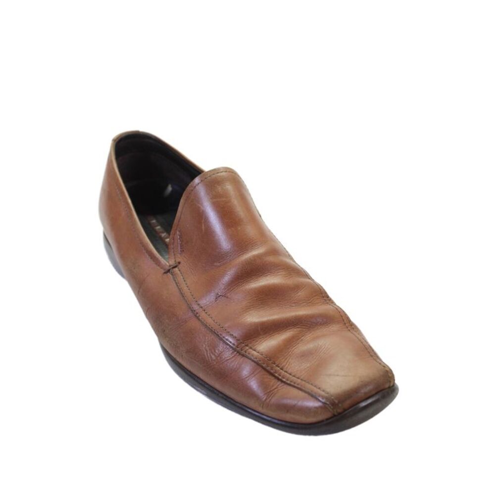 Prada Sport Mens Leather Slide On Casual Loafers Brown Size 9.5 D